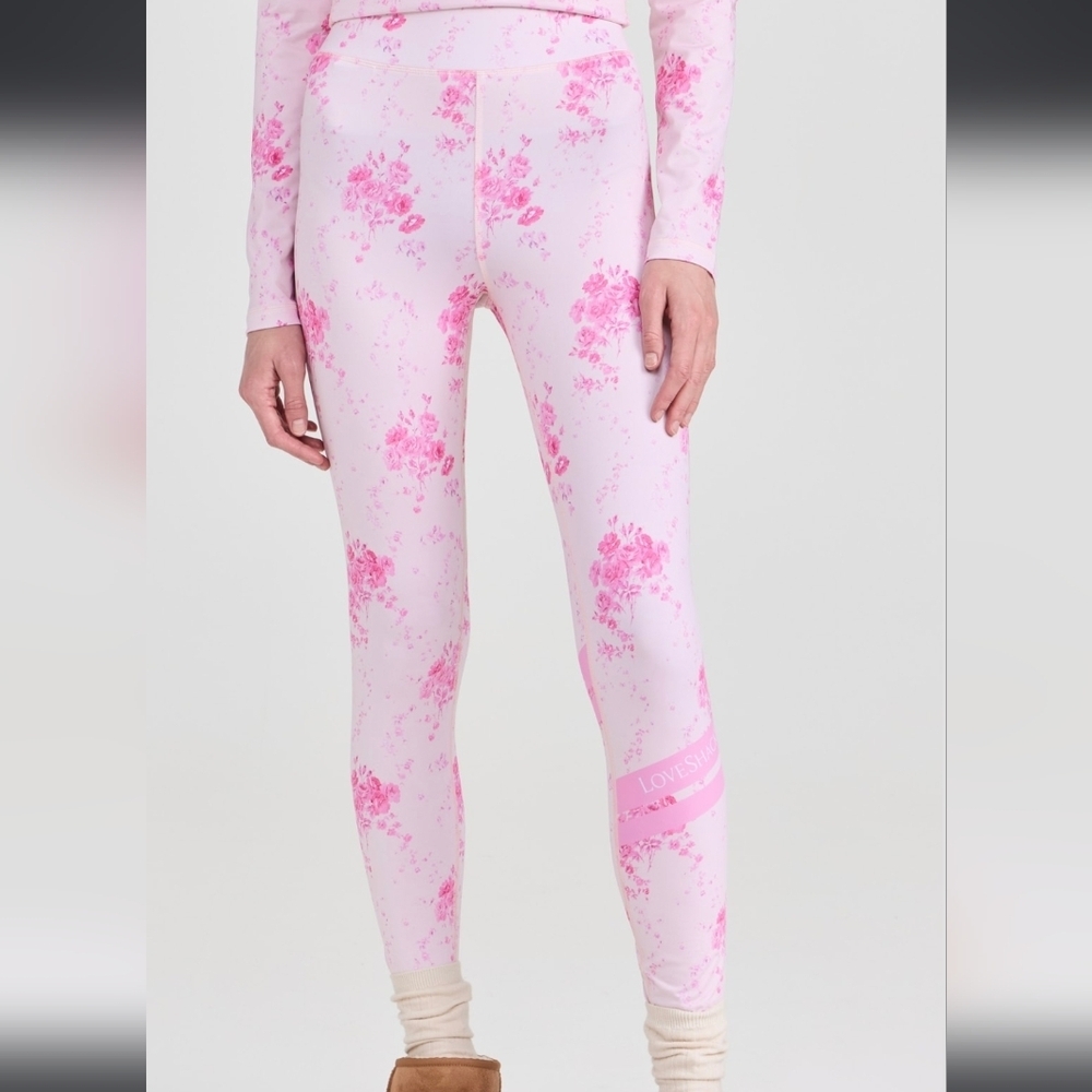 Bogner X LoveShackFancy Fire & Ice Lovely Base Layer Pants sz XXS Magenta Glow​